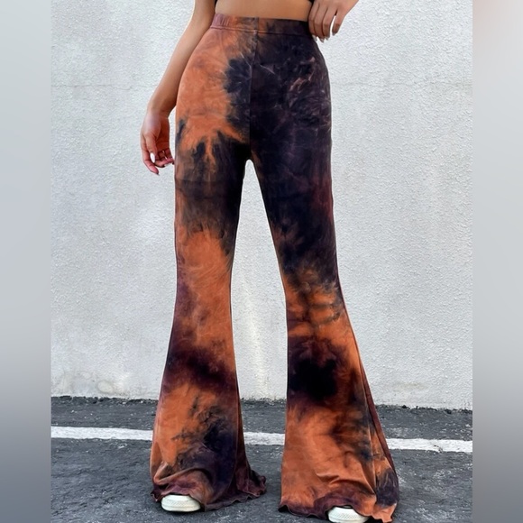 Boho Tie Dye Palazzo Wide Leg Pants - Picture 3 of 7